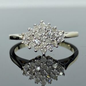 Pre-owned 9ct Gold Diamond 'Rombic' Cluster Ring