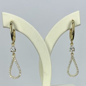 9ct Gold Cubic Zirconia Set Drop Earring